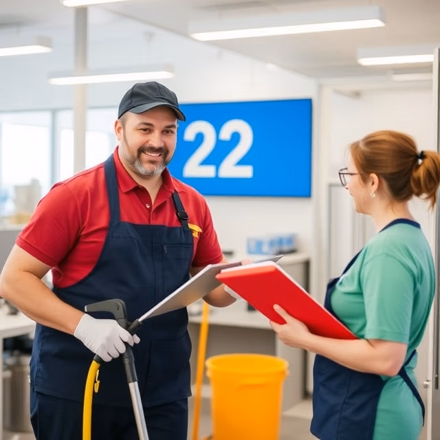 Manager working with business client
